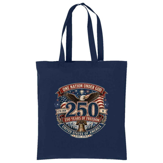 Cotton Tote One Nation Under God — 250 Years of Freedom - Bell