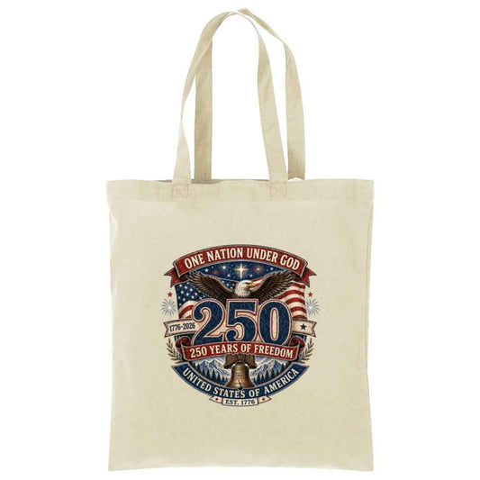 Cotton Tote One Nation Under God — 250 Years of Freedom - Bell