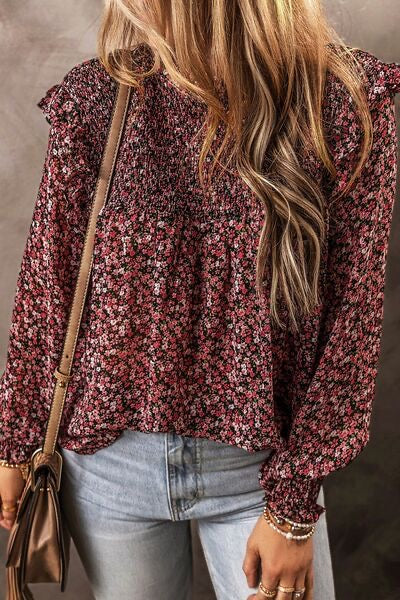 Riley Ruffle Floral Long Sleeve Blouse