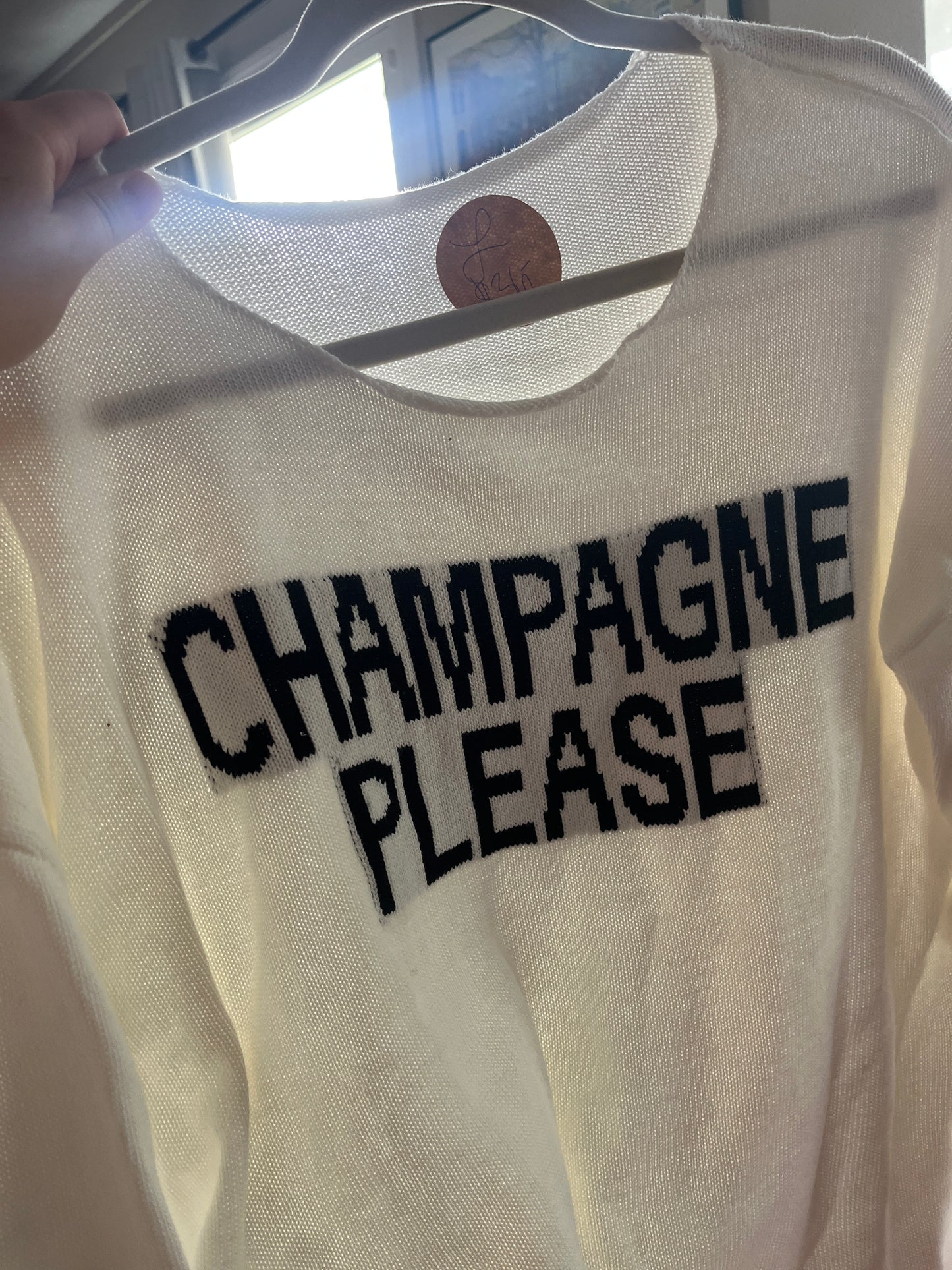 Champagne Please Sweater - Large