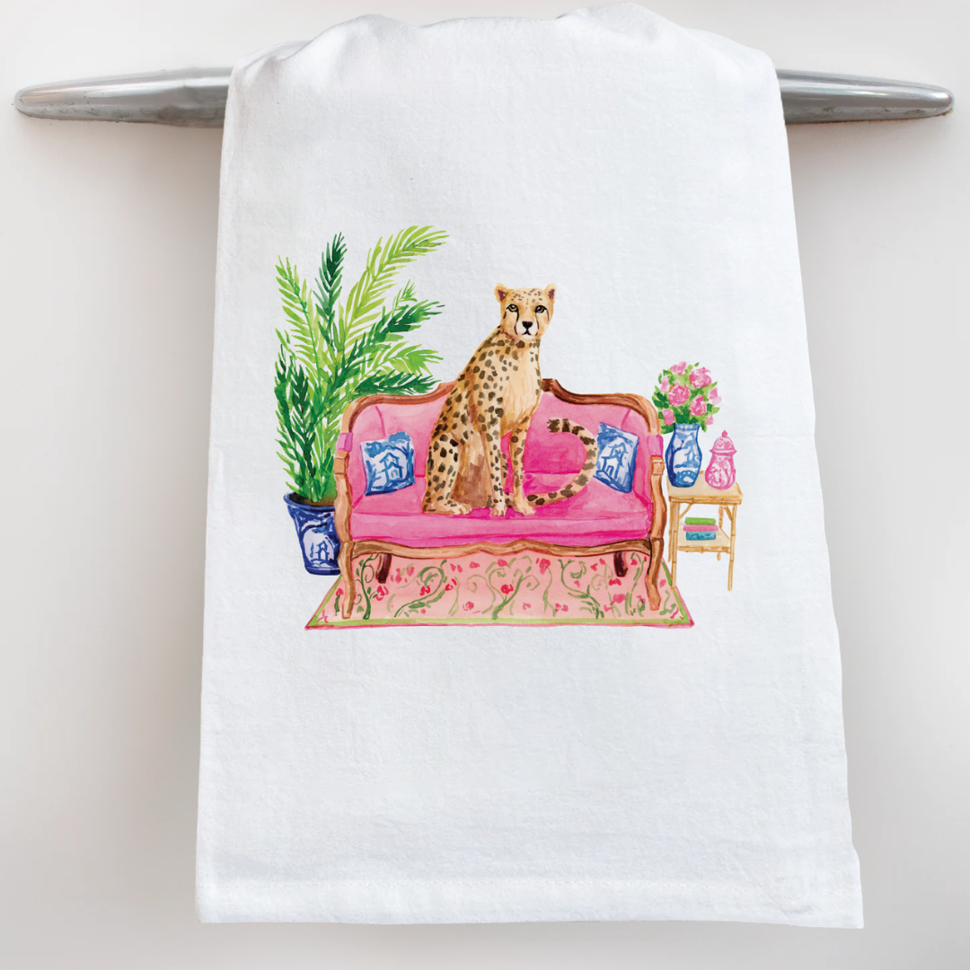 Fancy Cheetah Tea Towel