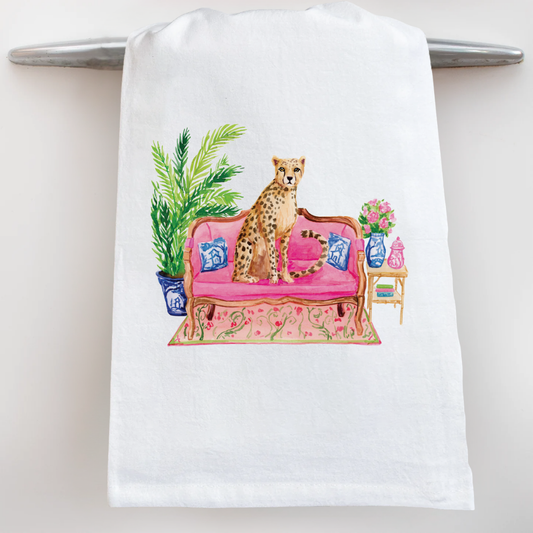 Fancy Cheetah Tea Towel