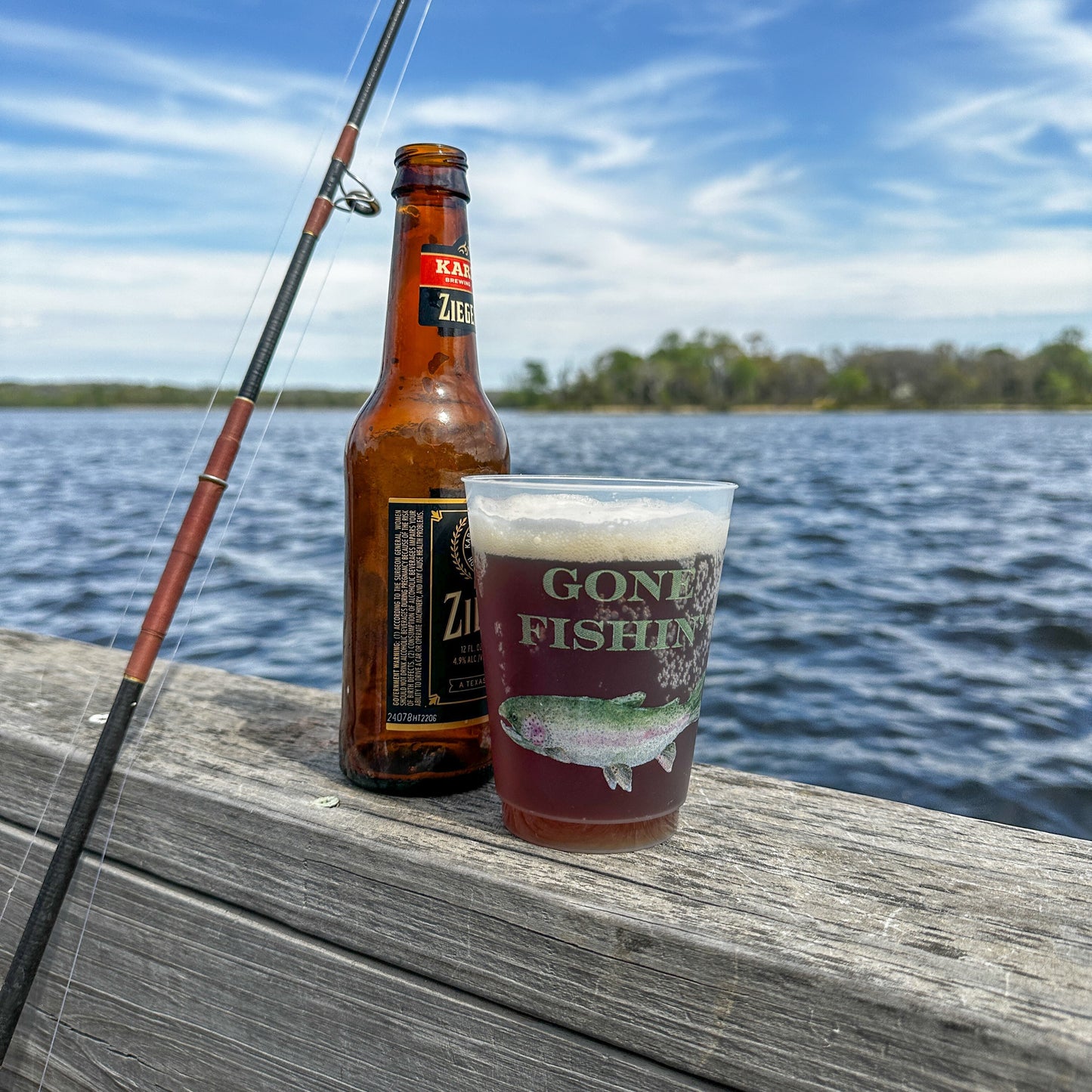 Gone Fishing Frosted Cup