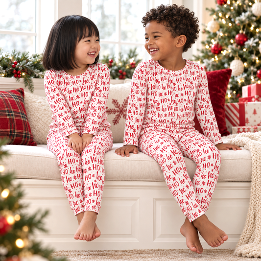Kids’ Ho Ho Ho Christmas Bamboo Blend Pajama Set