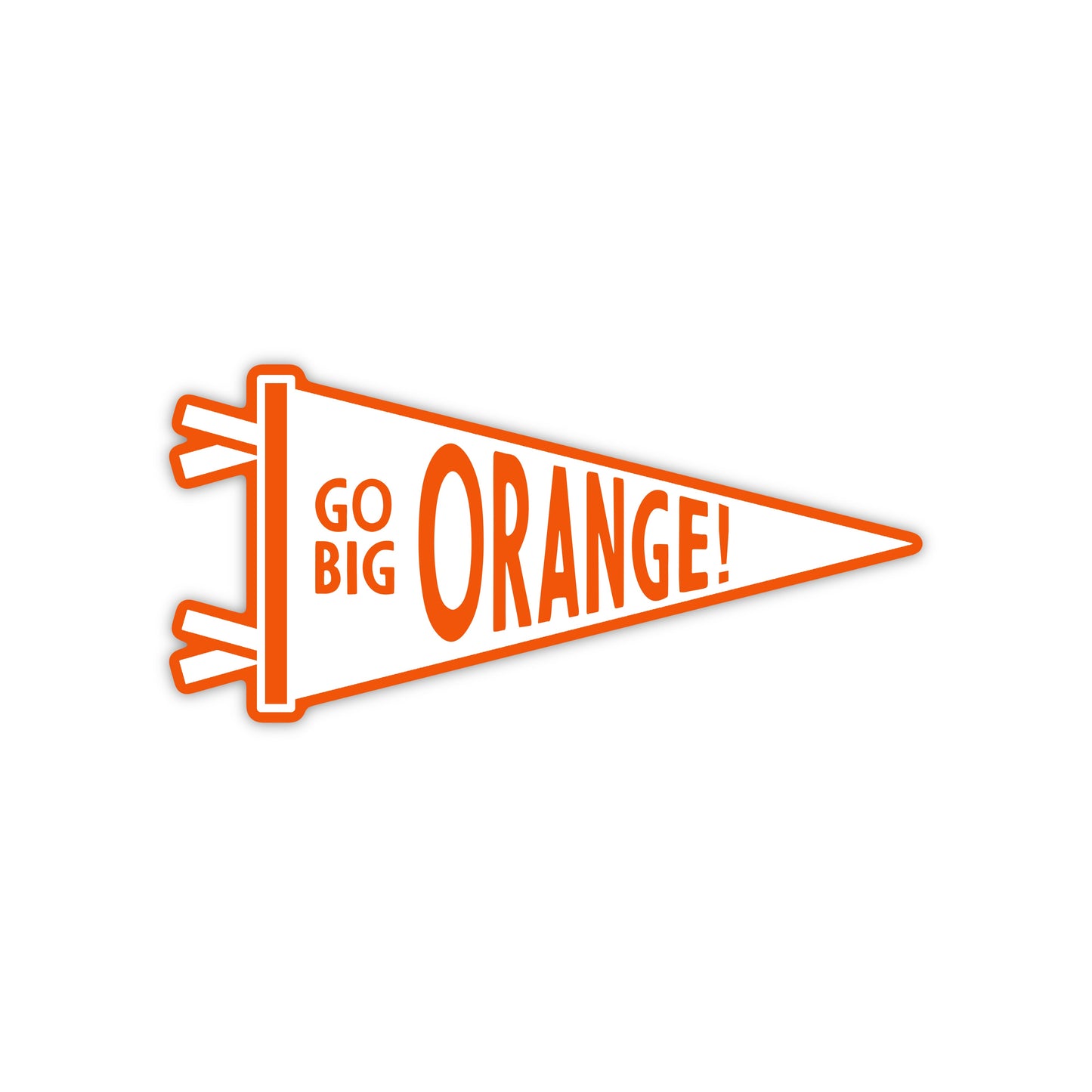 Go Big Orange Pennant Sticker