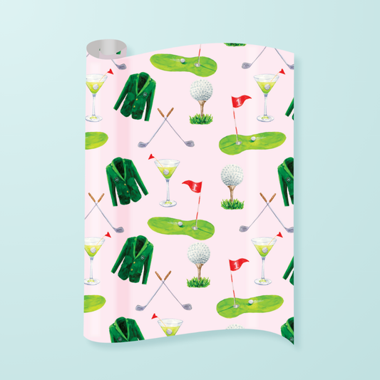 Golf & Cocktails Pattern Gift Wrap