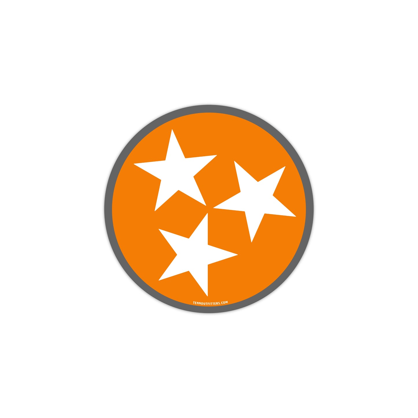 Holler Orange and Smokey Gray Tri Star Sticker