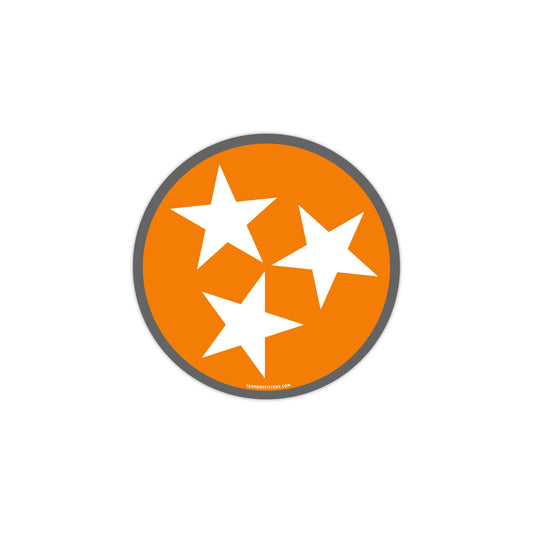 Holler Orange and Smokey Gray Tri Star Sticker