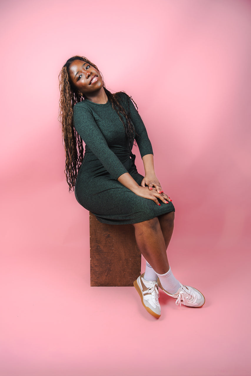 Knot Dress - Forest Green