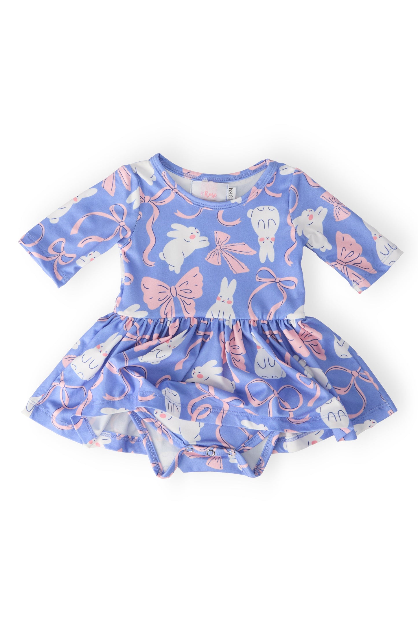 Hop, Skip & Twirl 3/4 Sleeve Twirl Bodysuit