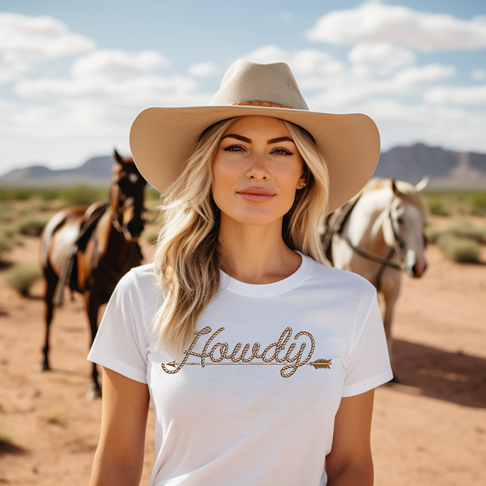 Howdy T-Shirt Bourbon Cowgirl