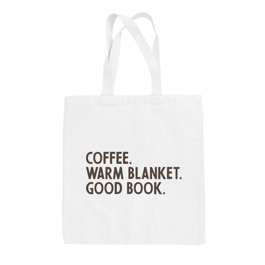 Coffee Warm Blanket Good Book (Tote Bag)