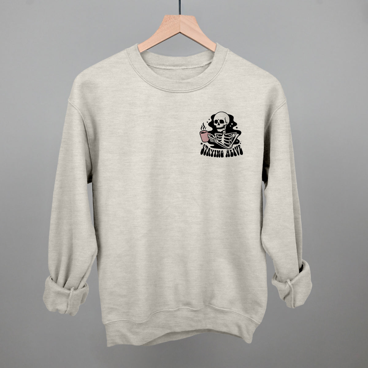 Staying Alive Coffee Skeleton (Left Chest)