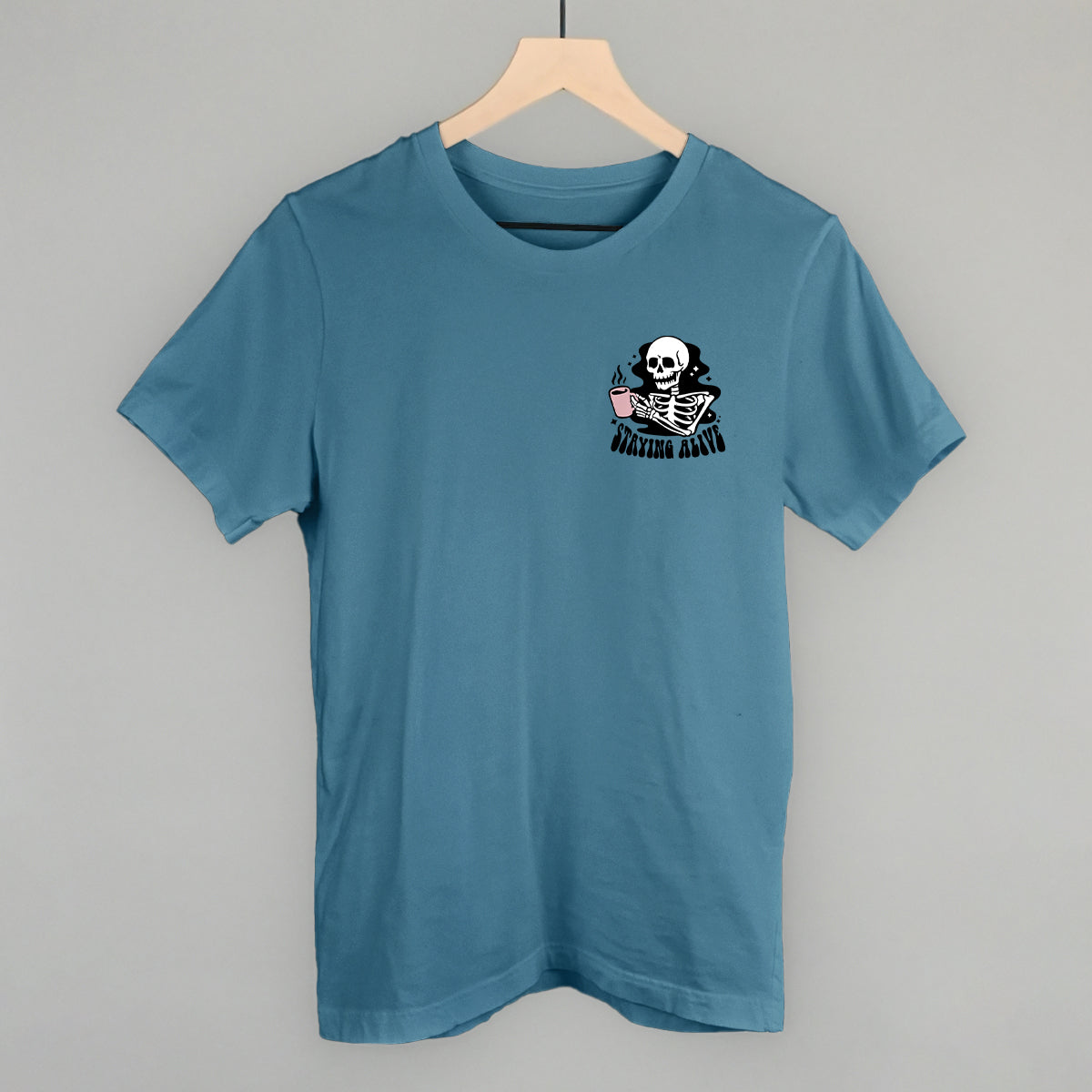 Staying Alive Coffee Skeleton (Left Chest)