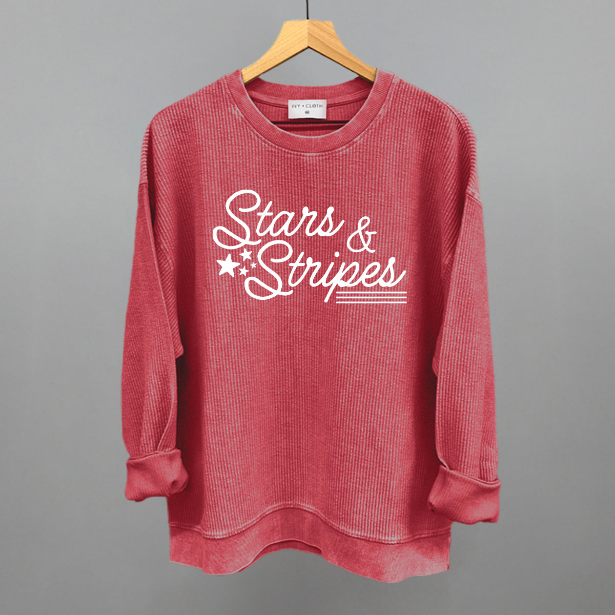 Stars & Stripes White Script