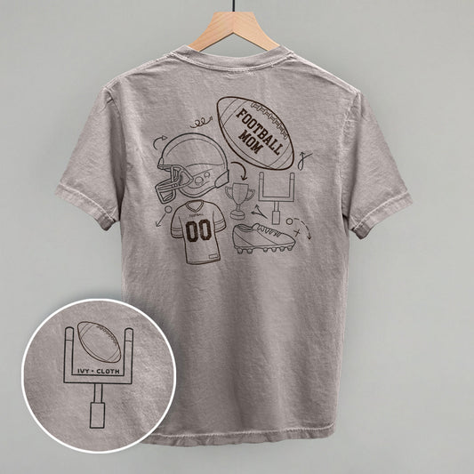 Football Mom Doodle (Back Print)