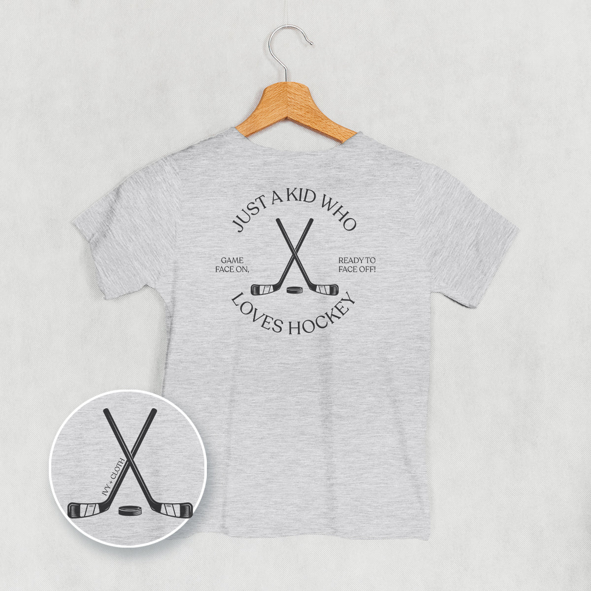 Just A Kid Who Loves Hockey (Kids Back Print)