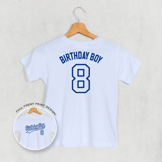 Birthday Boy Varsity #8 (Kids Back Print)