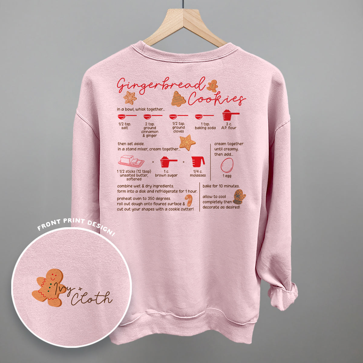 Gingerbread Cookie Recipe (Back Print)