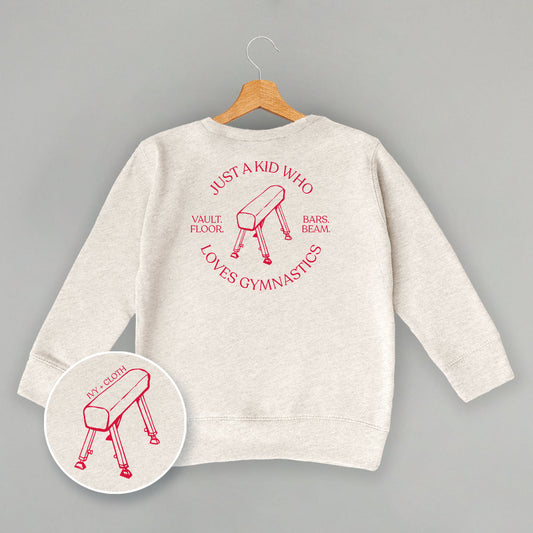 Just A Kid Who Loves Gymnastics (Kids Back Print)