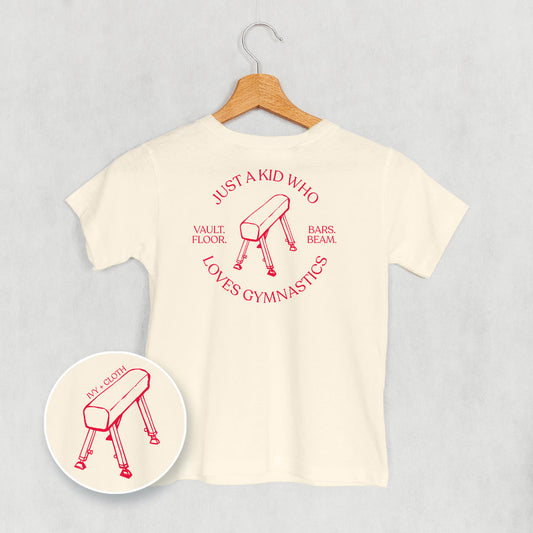 Just A Kid Who Loves Gymnastics (Kids Back Print)