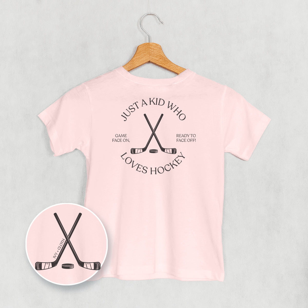 Just A Kid Who Loves Hockey (Kids Back Print)