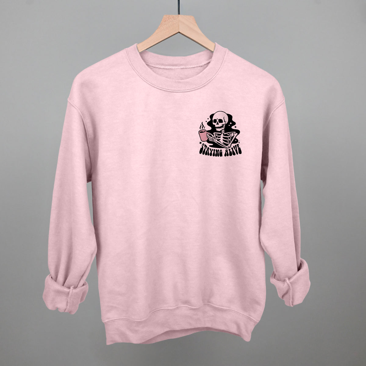 Staying Alive Coffee Skeleton (Left Chest)