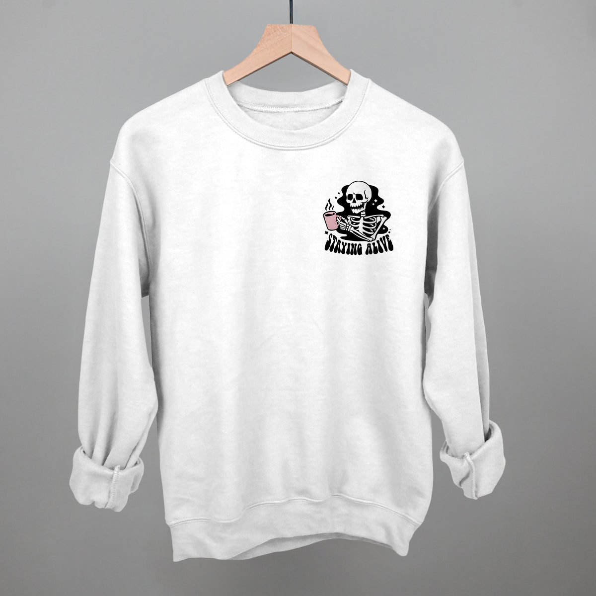 Staying Alive Coffee Skeleton (Left Chest)