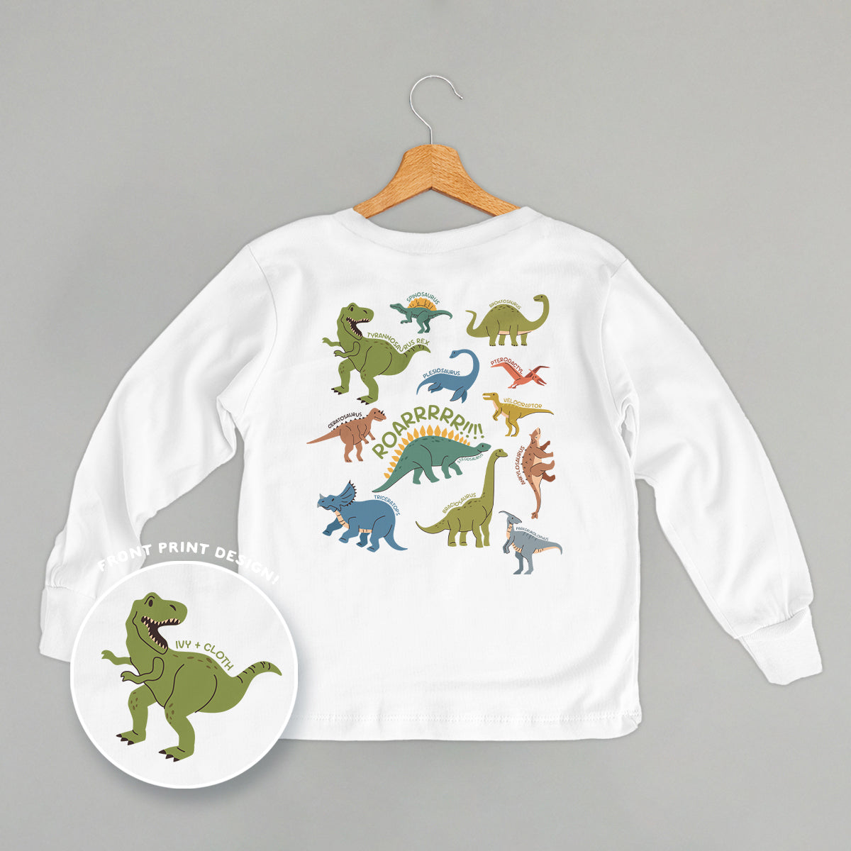 Dinosaur Doodles Blue/Green (Kids Back Print)