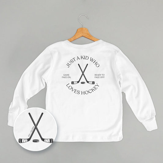 Just A Kid Who Loves Hockey (Kids Back Print)
