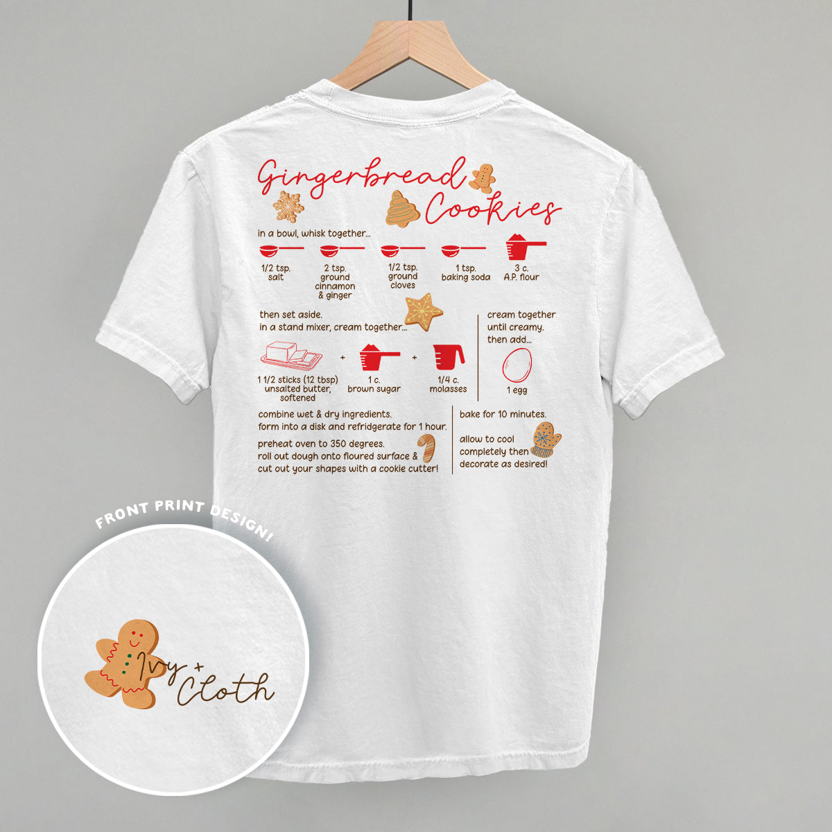 Gingerbread Cookie Recipe (Back Print)