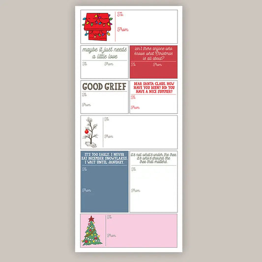 Charlie Brown Holiday Tags (Sticker Sheet)