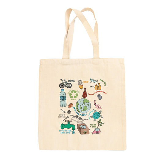Save The Planet Doodles Tote Bag