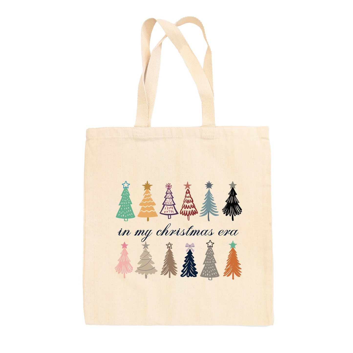 In My Christmas Era Christmas Tree Doodles Tote Bag