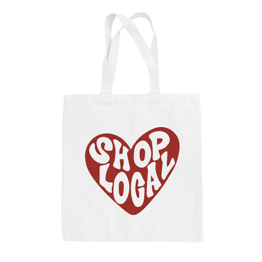 Shop Local Red Heart Tote Bag