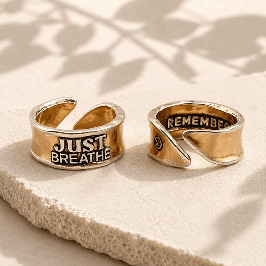 Just Breathe Remember Adjustable Ring