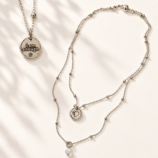 I Am Enough Heart Dainty Necklace
