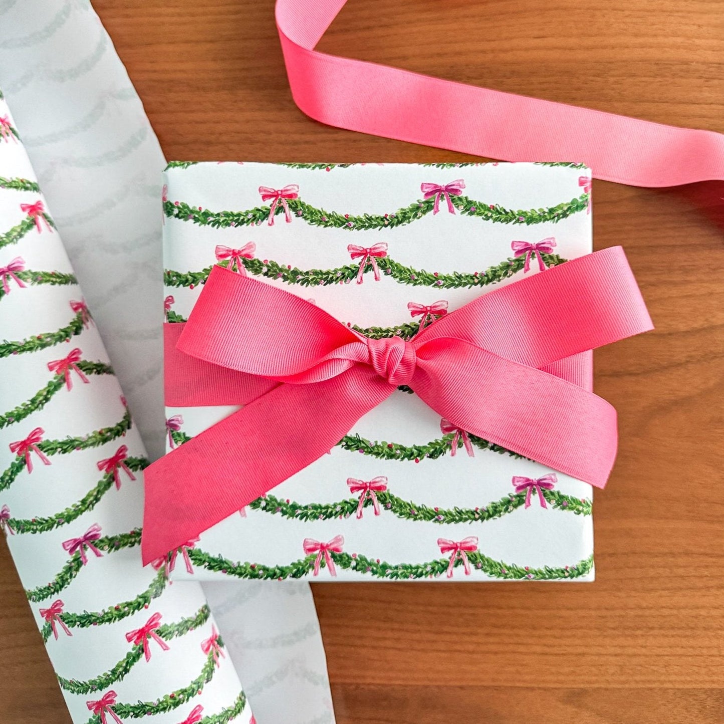 Pink Garland Gift Wrap