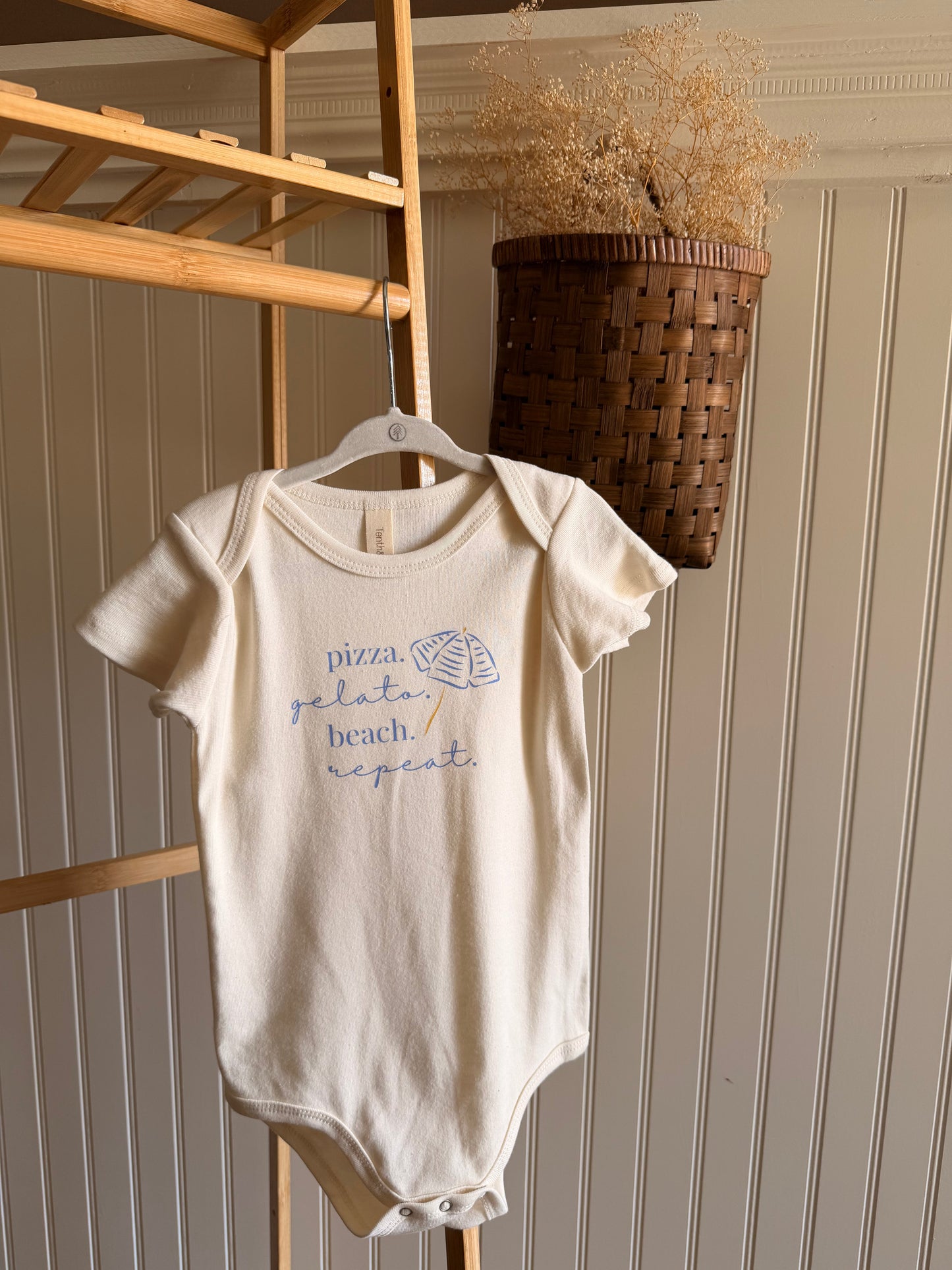Pizza Gelato Beach Organic Cotton Baby Bodysuit