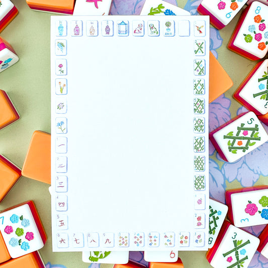Sunset Mahjong Tiles Border Notepad