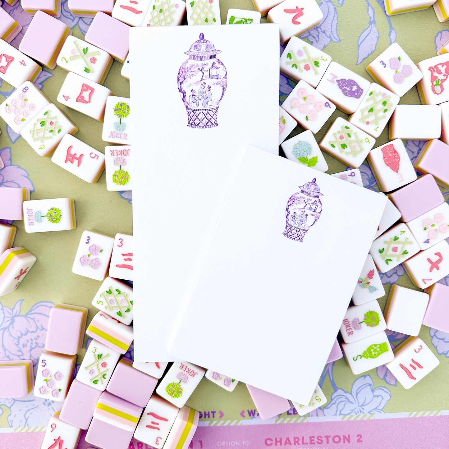 Purple Mahjong Ginger Jar Notepad