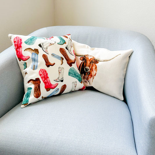 Colorful Cowboy Boots Pillow