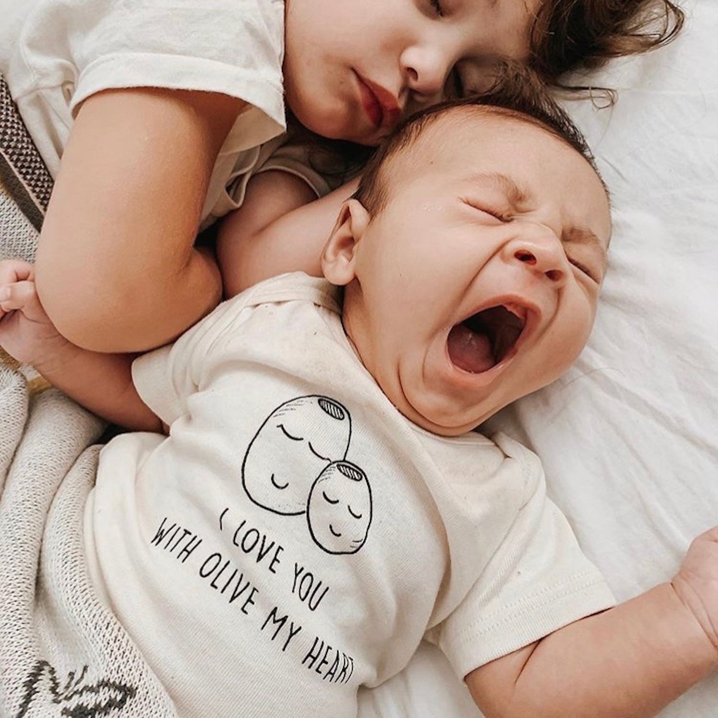 Olive My Heart Organic Cotton Baby Bodysuit