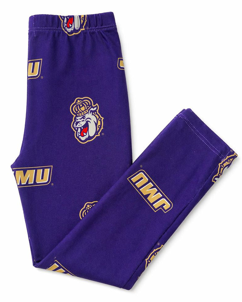 JMU Purple Duke Dog Leggings