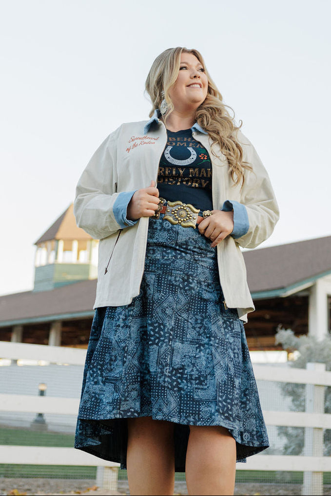 Denim Rose Skirt
