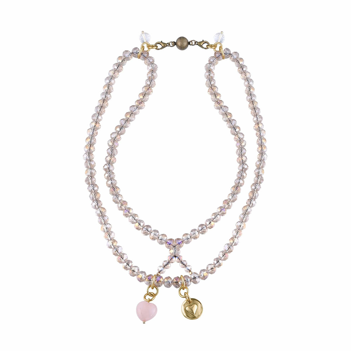 Love Heart Crystal Boho Wrap Bracelet/Necklace