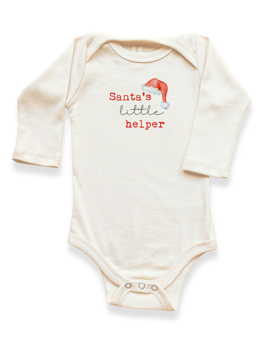 Santa's Little Helper Organic Bodysuit Long Sleeve
