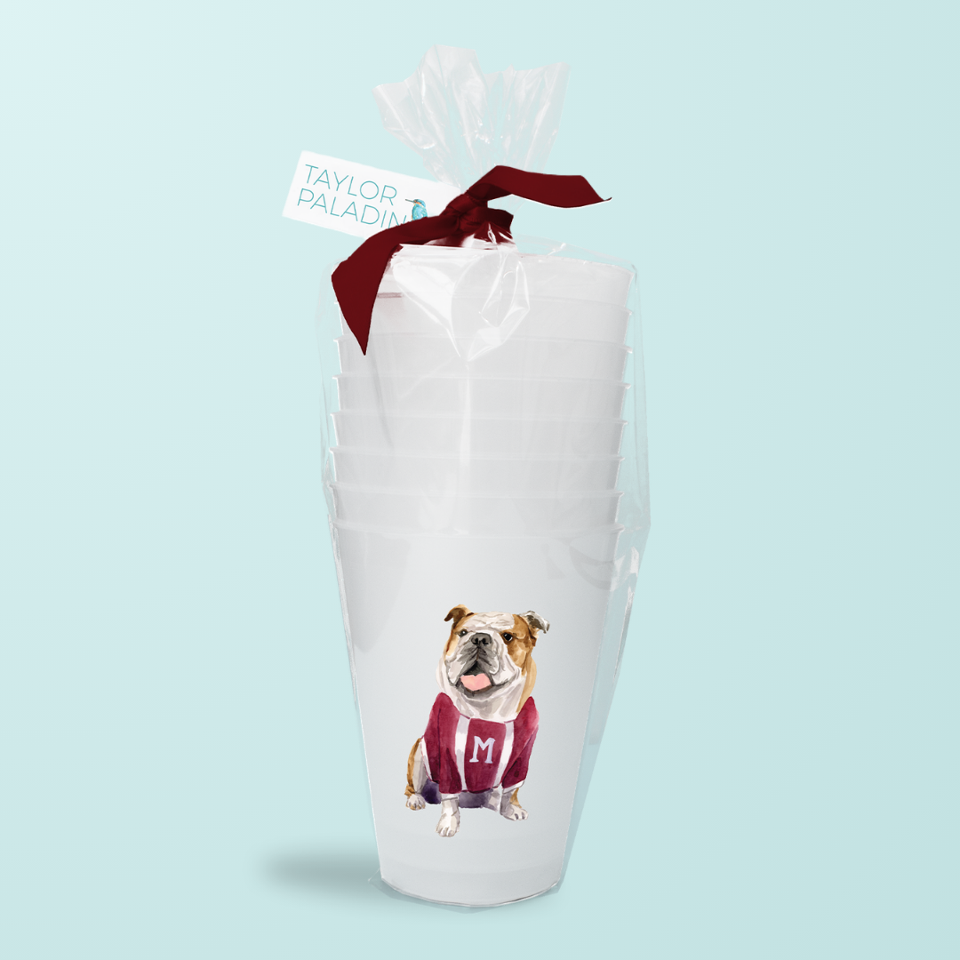 Maroon Bulldog Frosted Cup