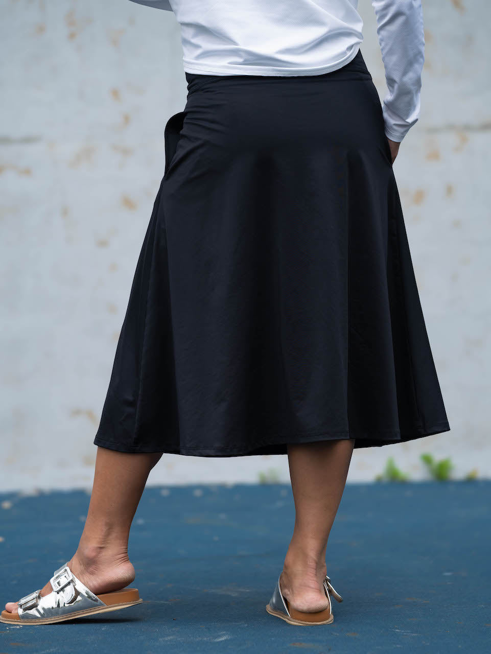 Midi Skate Skirt with Pockets