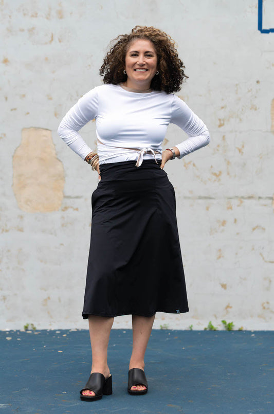 Midi Skate Skirt with Pockets